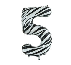 Balão Foil Número 5 Zebra Cor 86 cm