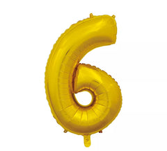Balão de folha de ouro número 6 de 66 cm