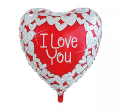 Balão Alumínio Coração XL Eu Te Amo Vermelho e Branco 92 cm