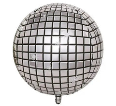 Balão de folha de bola de discoteca prateado de 55cm