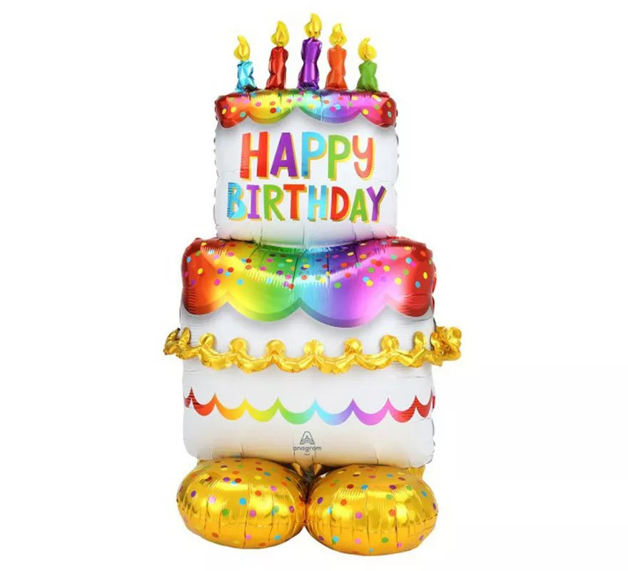 Translation missing: pt-PT.Globo Foil Gigante Airloonz Tarta Happy Birthday 68X134 cm