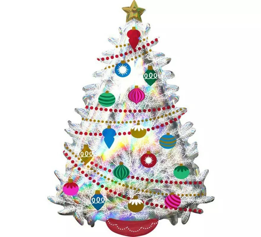 Translation missing: pt-PT.Globo Foil Gigante Árbol de Navidad Irisdiscente 66x91 cm
