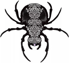Balão metálico de aranha preta de 119 cm