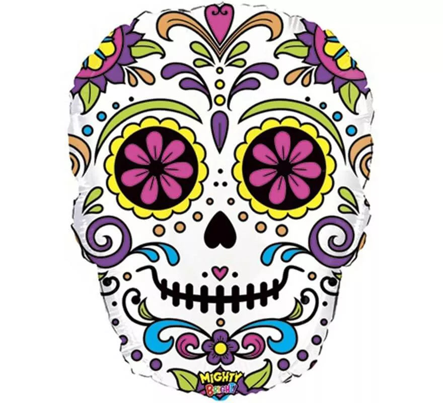 Globo Foil Metalizado de Catrina Mexicana de 68 cm
