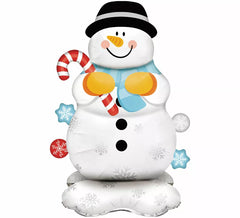 Base de boneco de neve em balão metalizado 100x158 cm
