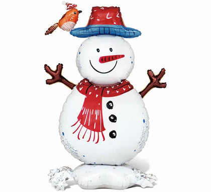 Globo Foil Muñeco de Nieve Base 79x57x26 cm