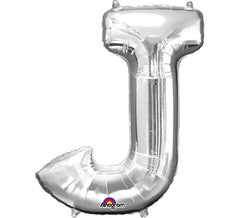 Letra J balão Cor prata 86 cm
