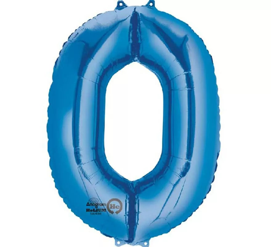 Translation missing: pt-PT.Globo metalizado Azul número 0 de 86 cm de altura