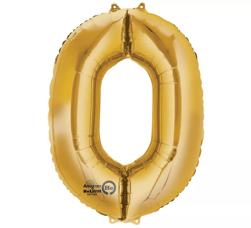 Translation missing: pt-PT.Globo metalizado Oro número 0 de 86 cm de altura