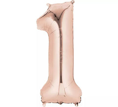 Balão metálico número 1 em ouro rosa