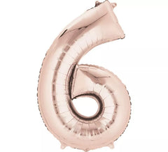 Balão metálico Rose Gold número 6