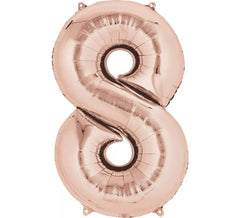 Balão metálico Rose Gold número 8