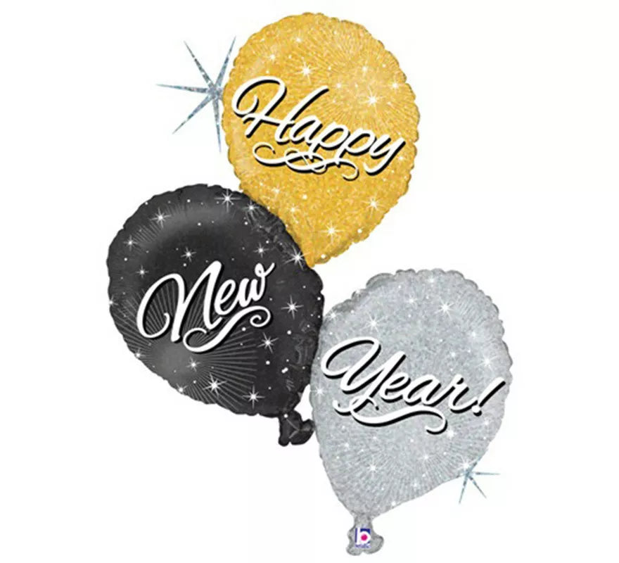 Translation missing: pt-PT.Globo Triple Foil Metalizado Happy New Year de 101 cm