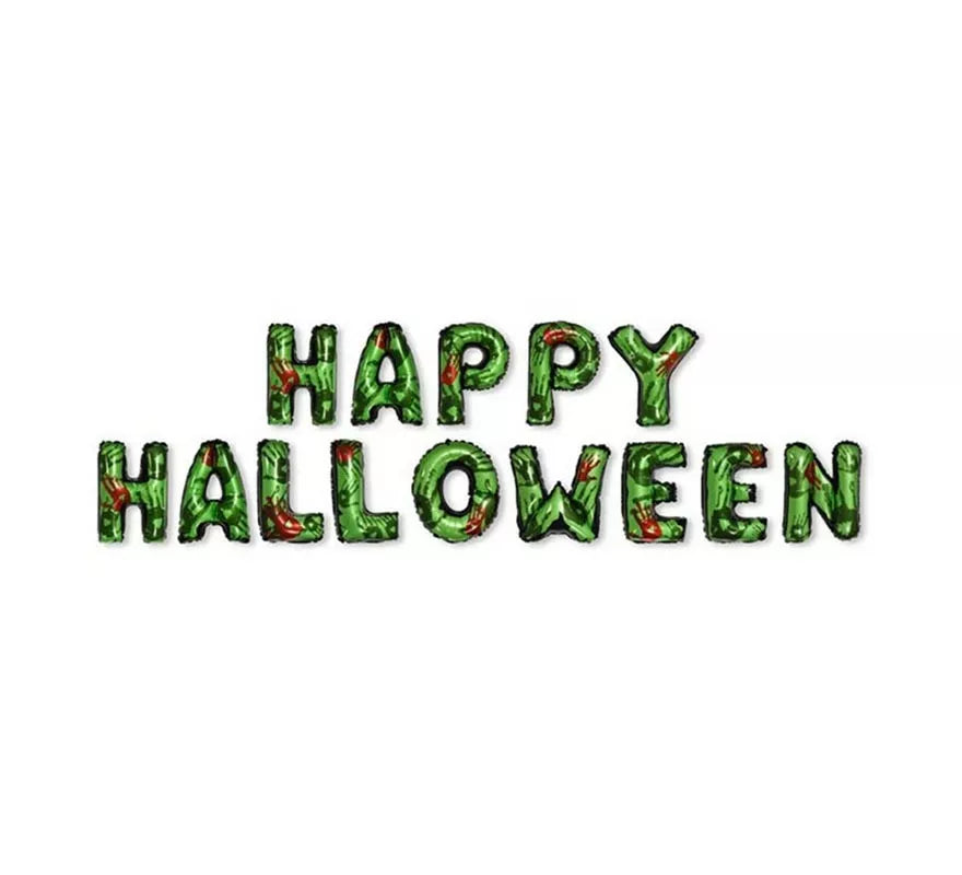 Translation missing: pt-PT."Globos ""Happy Halloween"" verde"