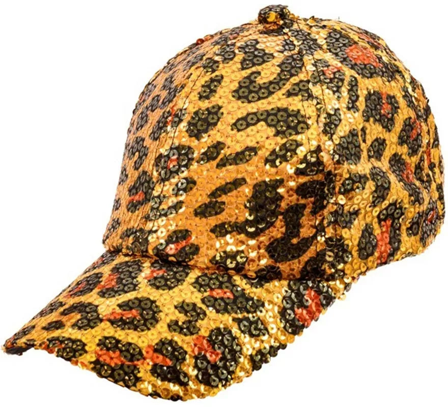 Translation missing: pt-PT.Gorra Animal Print Leopardo con Lentejuelas