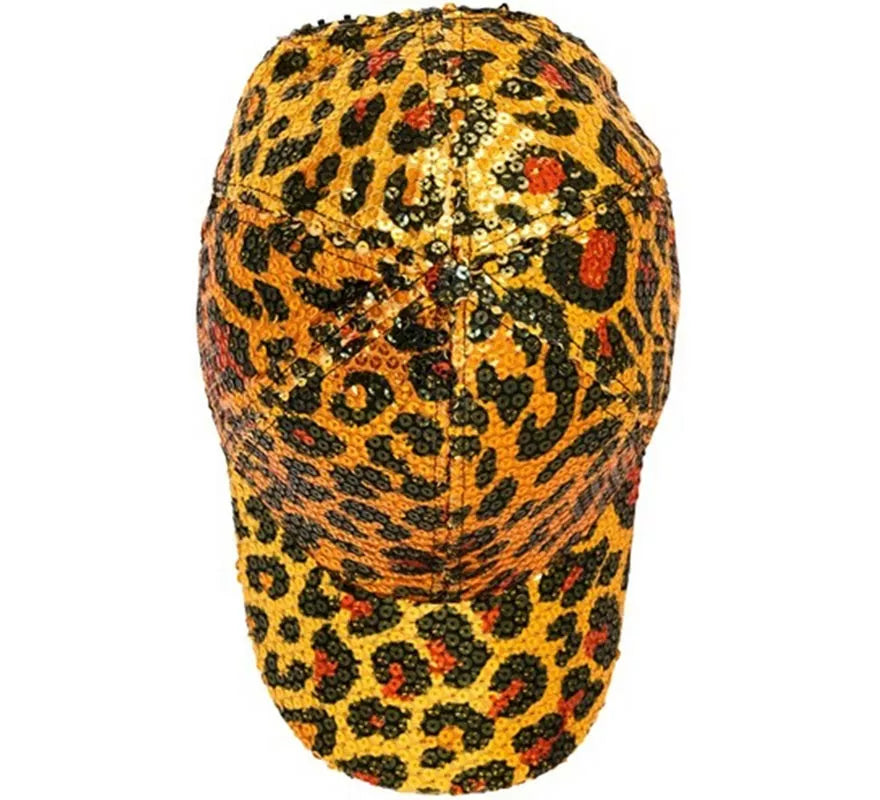 Translation missing: pt-PT.Gorra Animal Print Leopardo con Lentejuelas