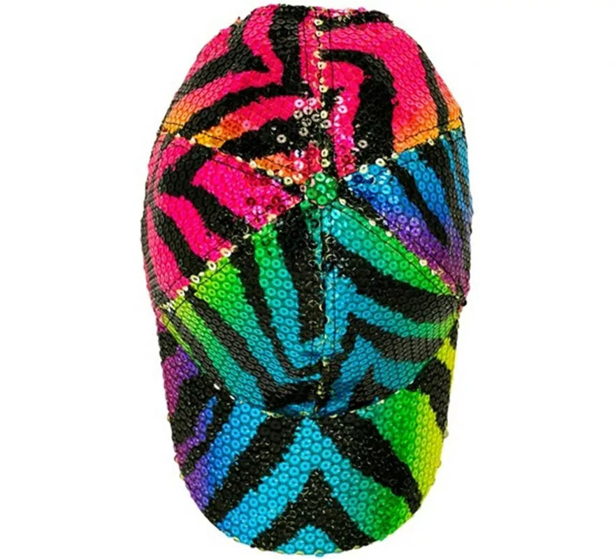 Translation missing: pt-PT.Gorra Animal Print Tigre Arcoíris con Lentejuelas