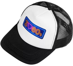 "Boné ""I Love 80s"" dos anos 80 para adultos"