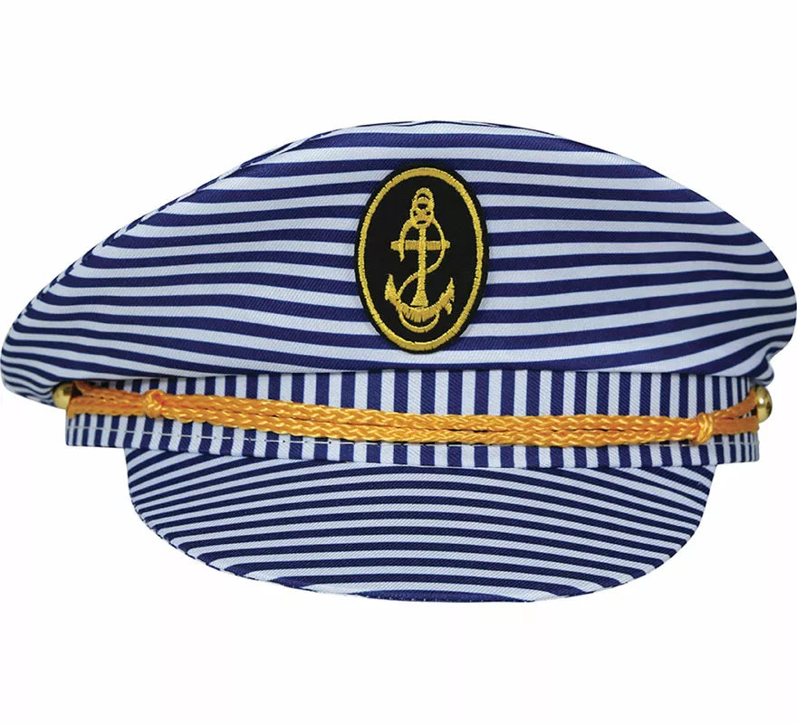 Gorra de Capitán Marinero a rayas adulto