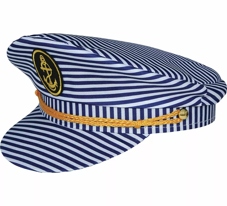 Translation missing: pt-PT.Gorra de Capitán Marinero a rayas adulto