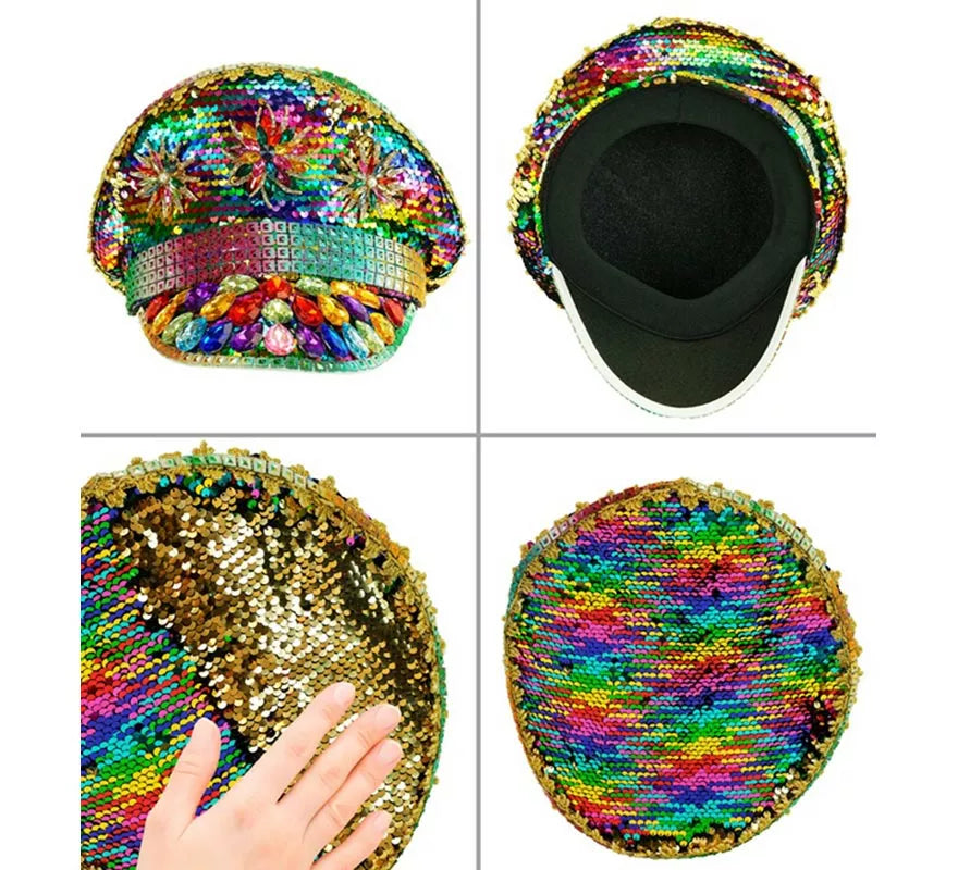 Translation missing: pt-PT.Gorra de Festival Pride con Joyas Arcoíris