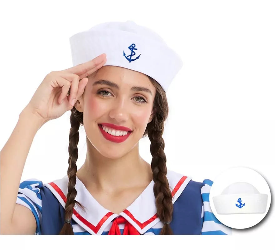 Translation missing: pt-PT.Gorra de Marinera blanca con ancla