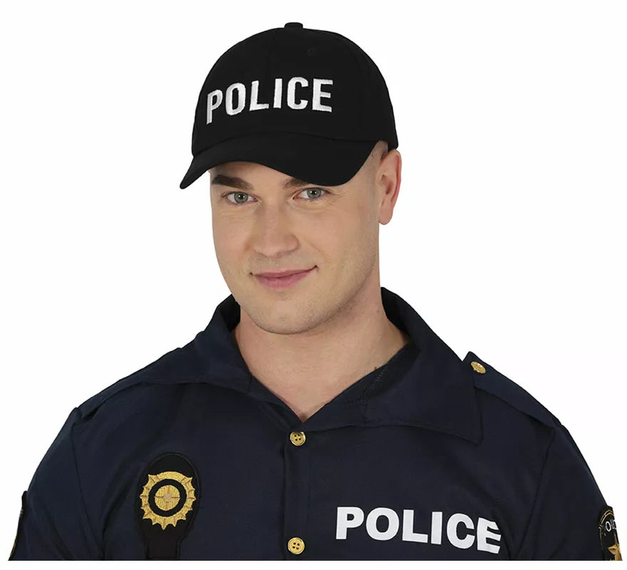 Translation missing: pt-PT.Gorra de Police negra adulto