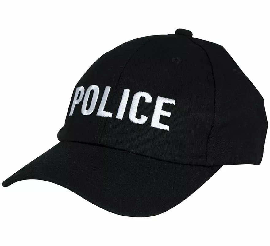 Translation missing: pt-PT.Gorra de Police negra adulto