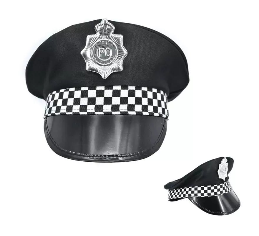 Translation missing: pt-PT.Gorra de Policía a cuadros grande de 58-60 cm de contorno