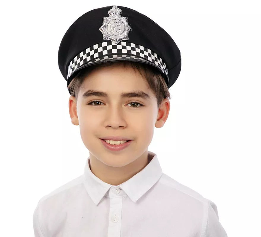 Translation missing: pt-PT.Gorra de Policía a cuadros infantil de 25x22x12 cm
