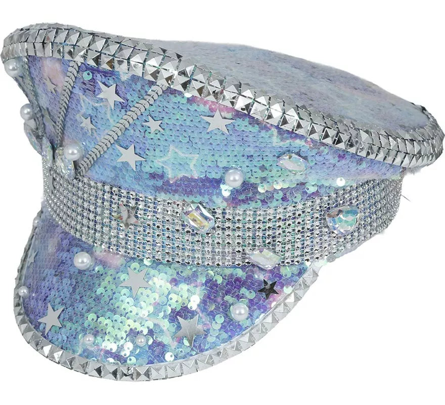 Translation missing: pt-PT.Gorra de Policía azul con Perlas adultos