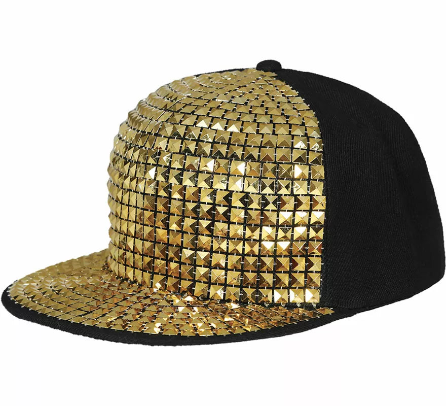 Translation missing: pt-PT.Gorra de Rapero con remaches dorados adulto