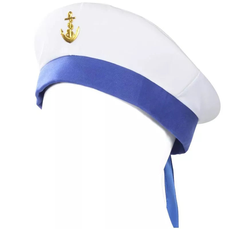 Translation missing: pt-PT.Gorra Marine blanco y azul con ancla