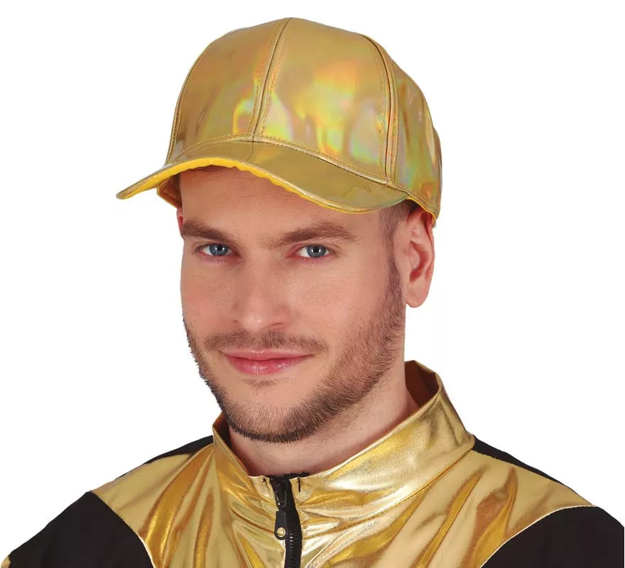 Translation missing: pt-PT.Gorra Metalizada dorado adulto