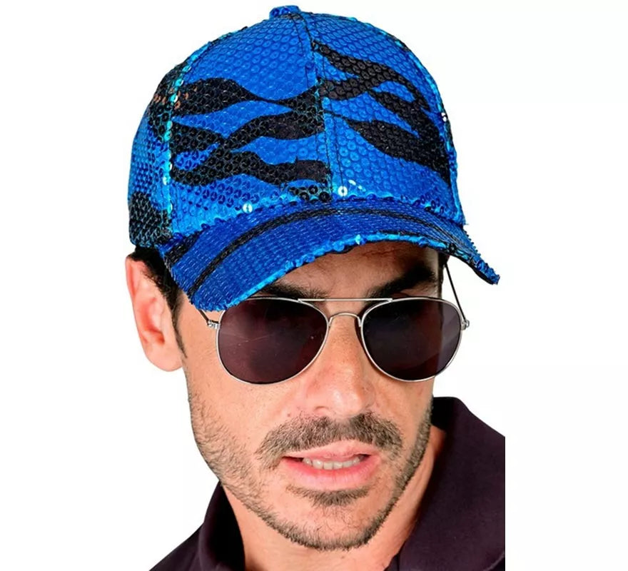 Translation missing: pt-PT.Gorra Ondas azul con Lentejuelas