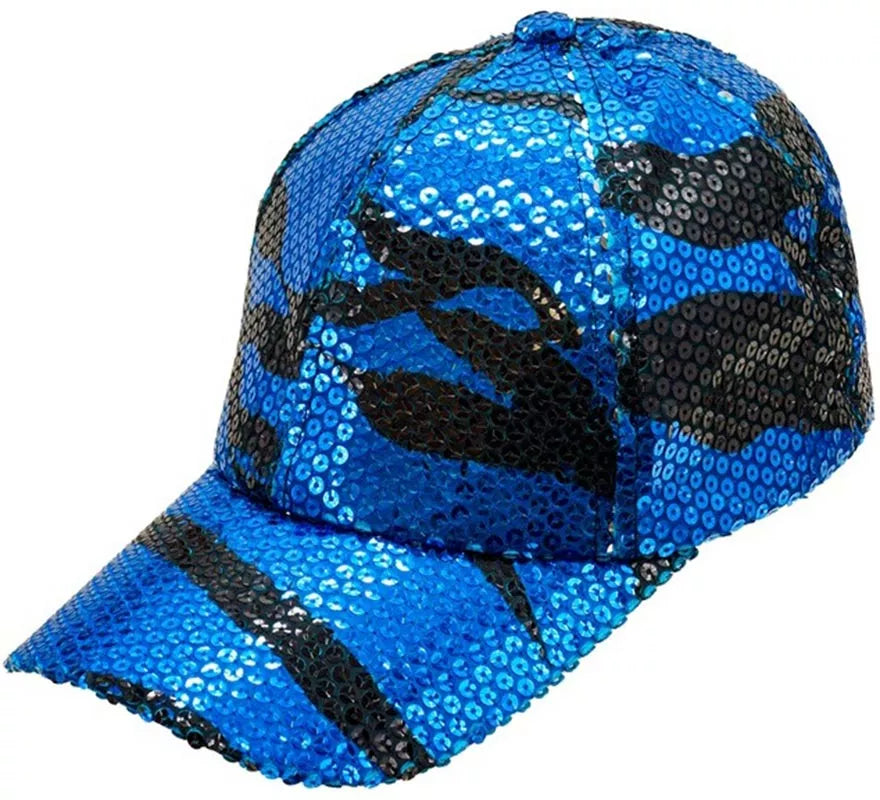 Translation missing: pt-PT.Gorra Ondas azul con Lentejuelas