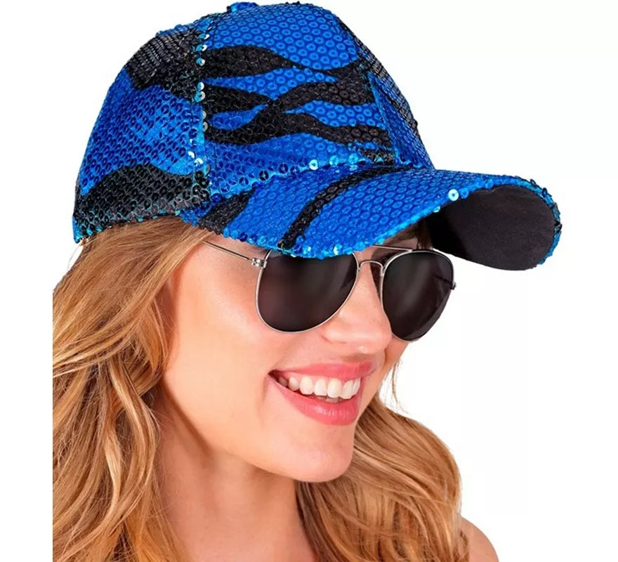Translation missing: pt-PT.Gorra Ondas azul con Lentejuelas