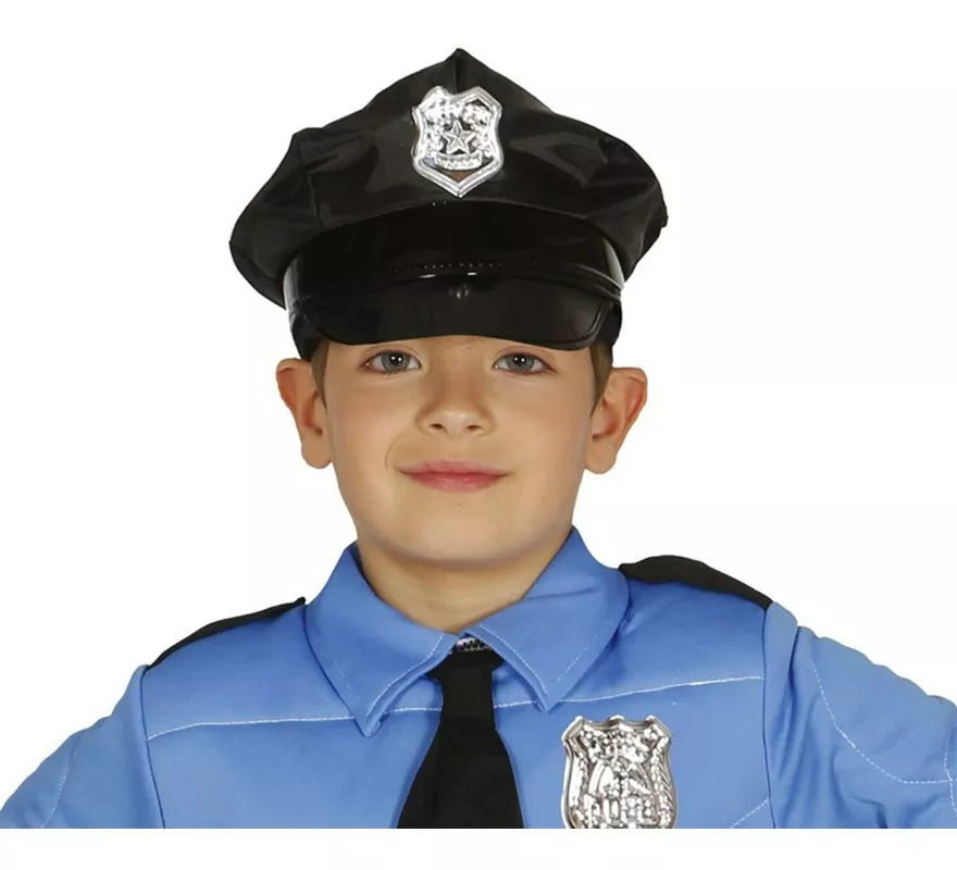 Translation missing: pt-PT.Gorra Policía infantil con placa dorada