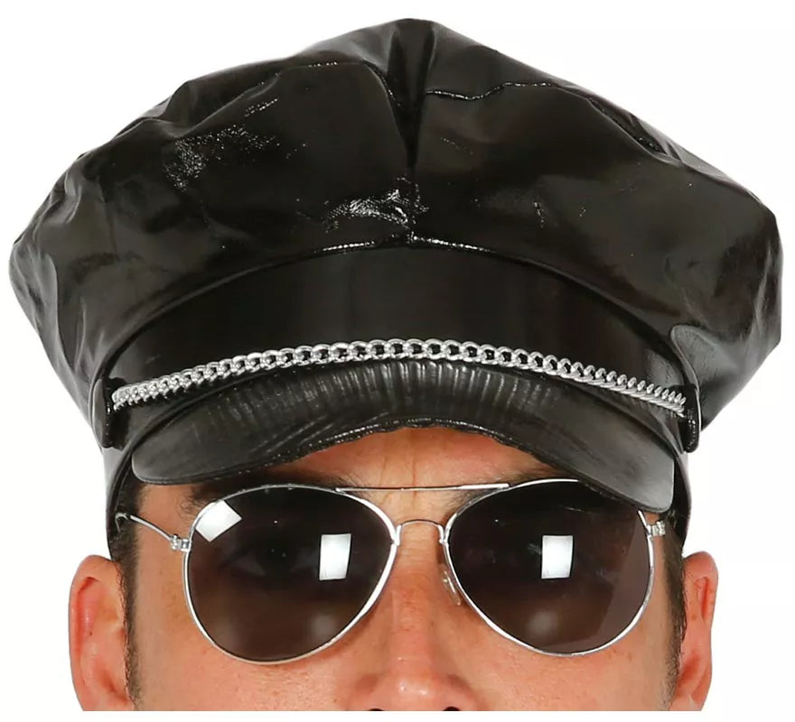 Translation missing: pt-PT.Gorra Sado o Motera de vinilo negra
