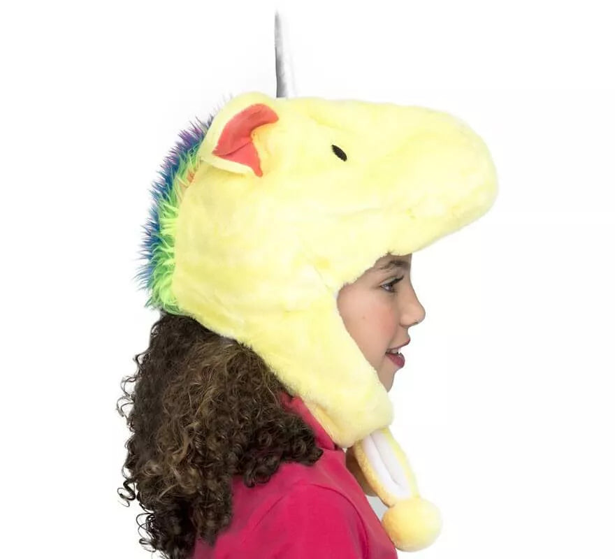 Gorrito de Unicornio Amarillo con Cuerno