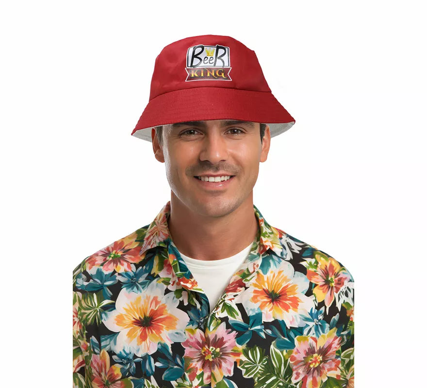Translation missing: pt-PT.Gorro Beer King rojo adulto