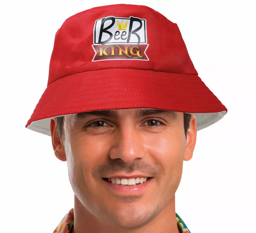 Translation missing: pt-PT.Gorro Beer King rojo adulto
