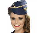 Gorro de Azafata Vuelo Comercial color Azul con Insignia