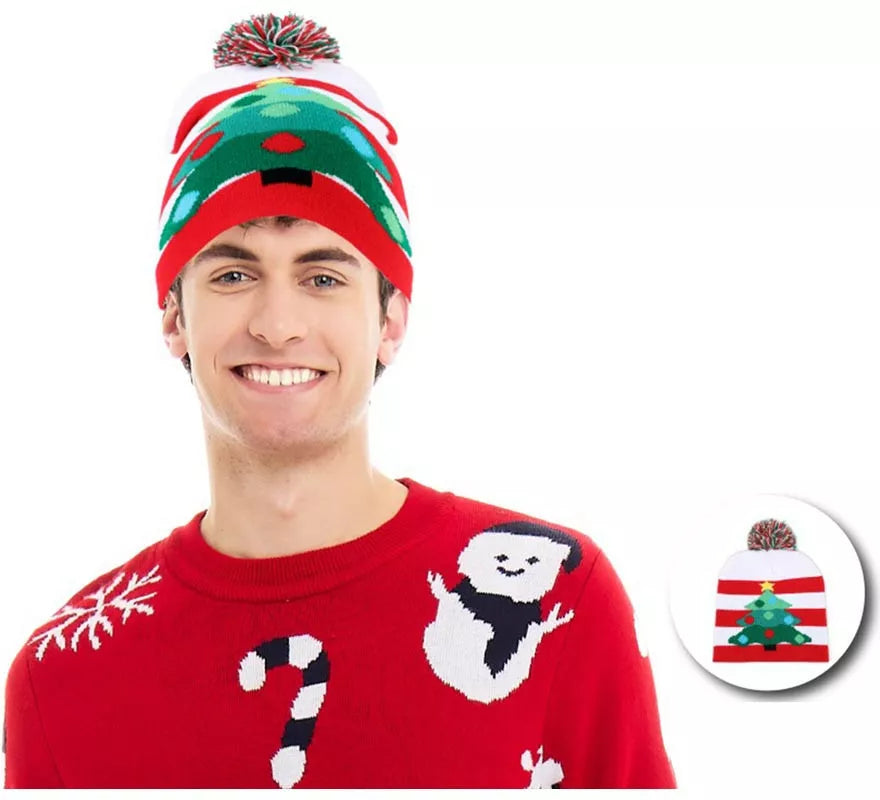 Translation missing: pt-PT.Gorro de Navidad Árbol Navideño a rayas adulto