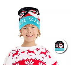 Chapéu de Natal legal infantil azul Papai Noel