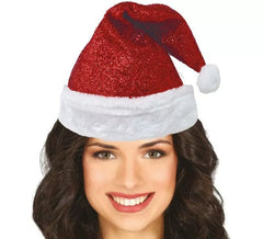 Chapéu de Papai Noel Brilhante Deluxe Adulto