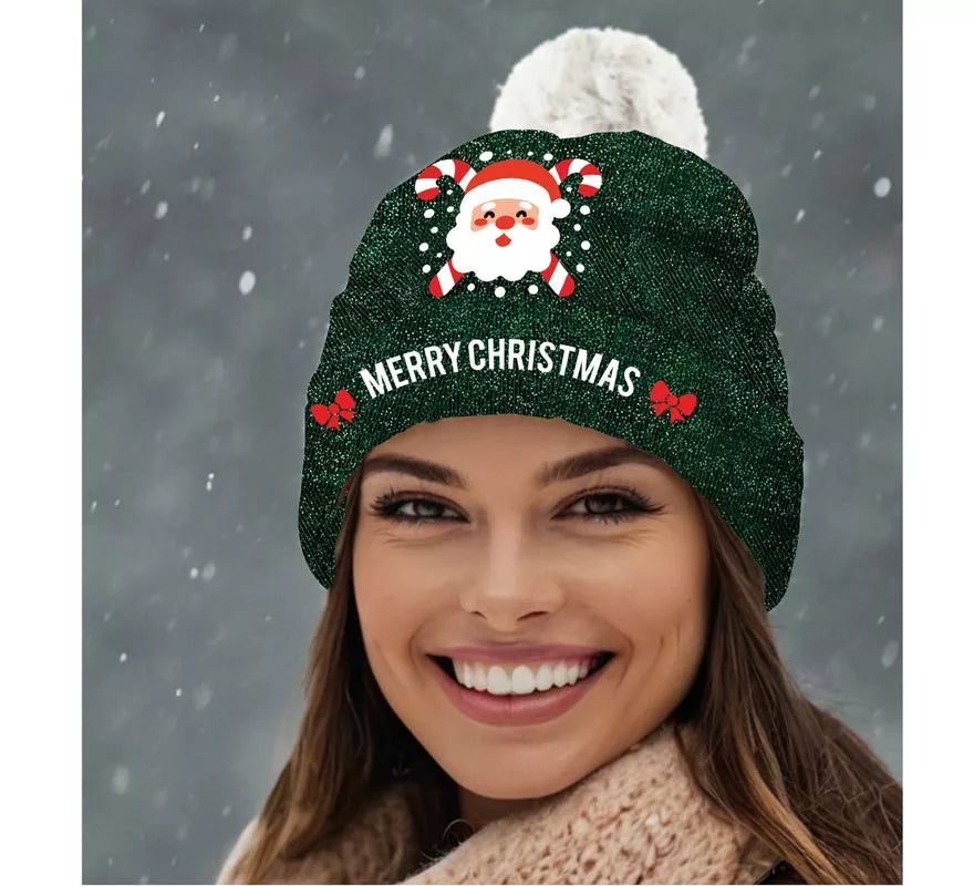 Translation missing: pt-PT.Gorro de Papá Noel con Purpurina verde