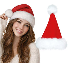 Chapéu de Pai Natal de veludo vermelho