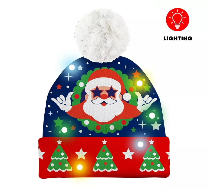 Translation missing: pt-PT.Gorro de Papá Noel Efecto Lana con Luz