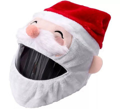 Chapéu de Papai Noel sorridente para capacetes integrais de motocicleta